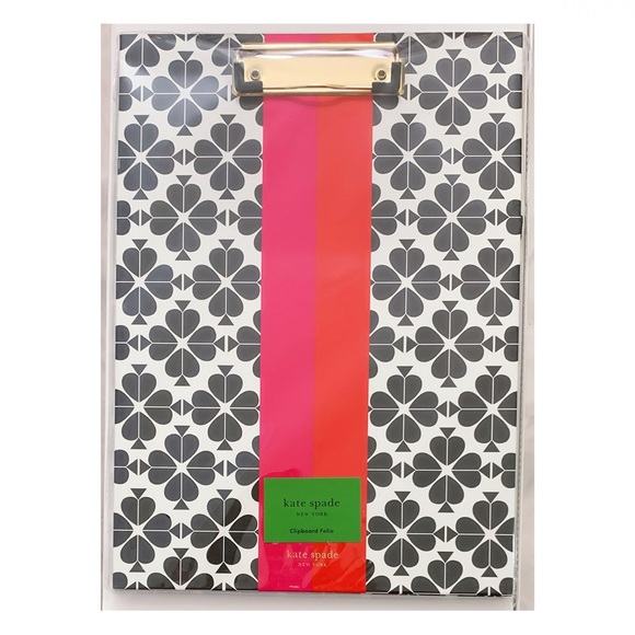 kate spade Office Nwt Kate Spadeblack Spade Flower Clipboard Folio